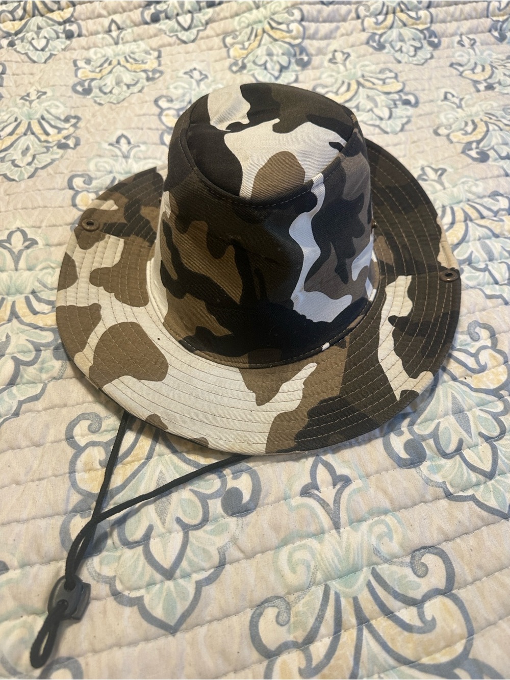 Kids Camo Bucket Hat - Green/Brown
